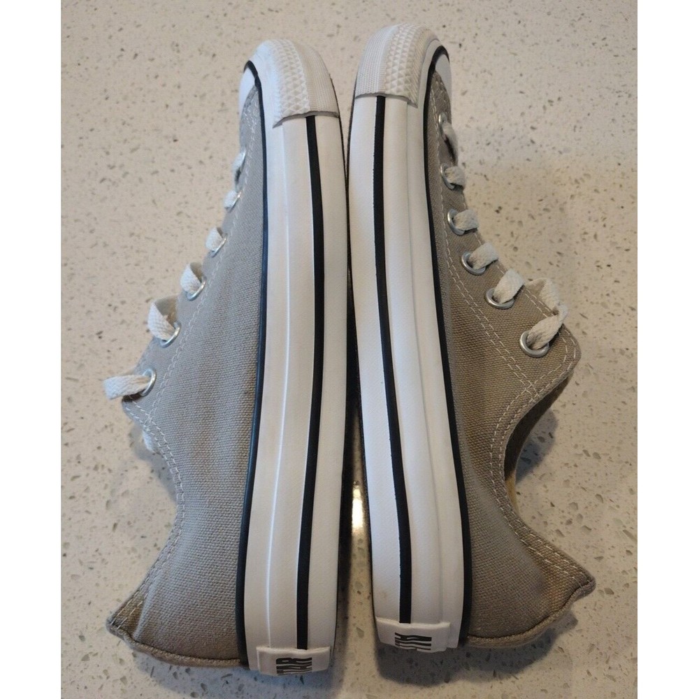 Converse Chuck Taylor All Star Low Top Sneakers in Taupe Gray and White - Picture 6 of 12